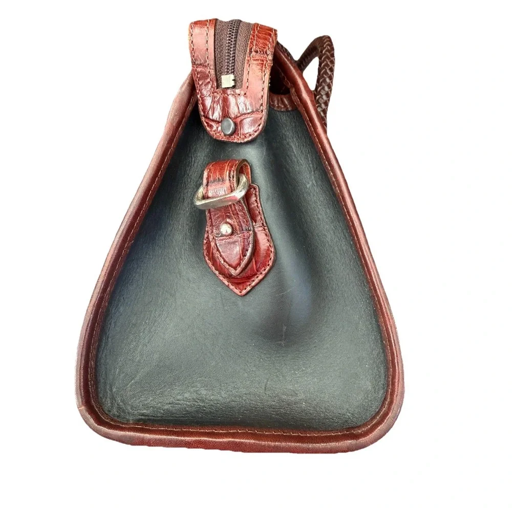 Vintage Brighton Black Brown Alligator Leather Doctor  Bag Lynette‎ Heart wallet